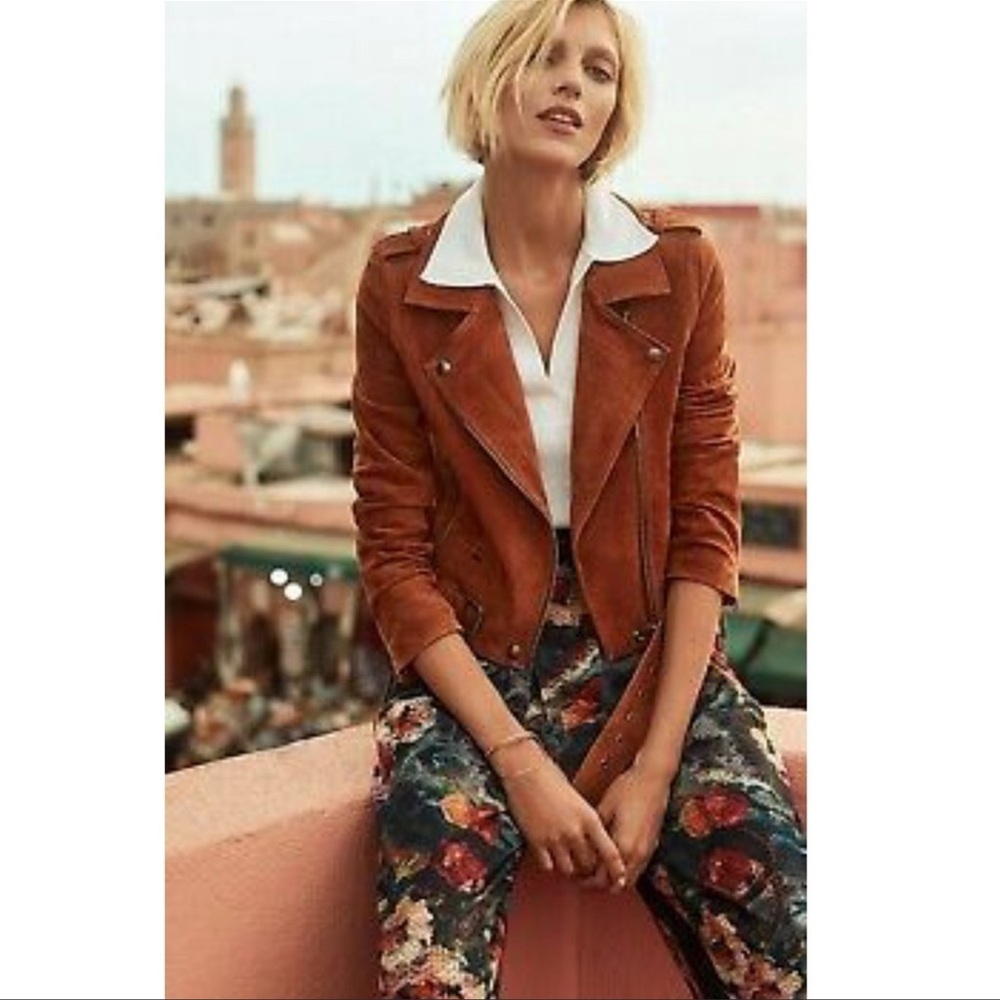 Anthropologie Suede Moto Jacket